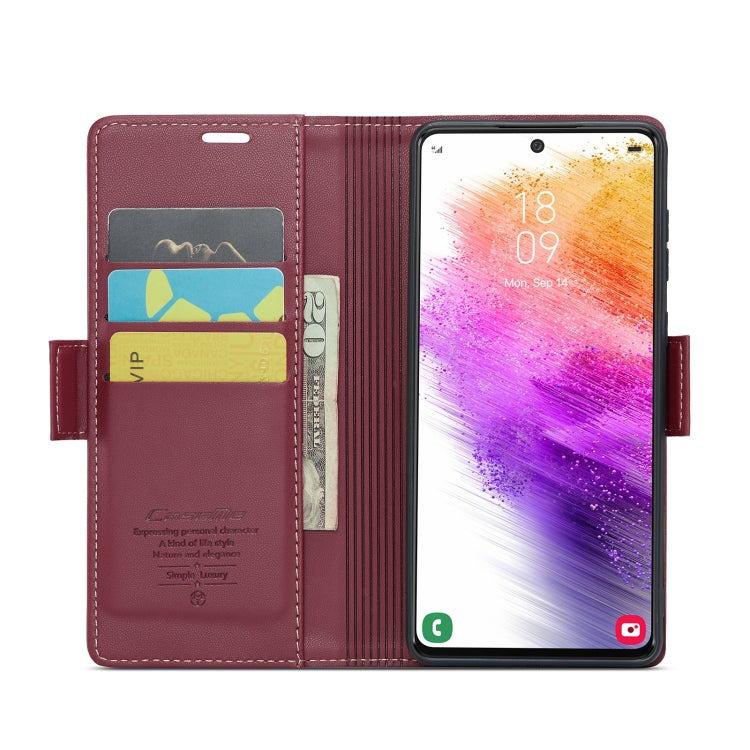 For Samsung Galaxy A73 5G CaseMe 023 Butterfly Buckle Litchi Texture RFID Anti-theft Leather Phone Case(Wine Red) - Galaxy Phone Cases by CaseMe | Online Shopping South Africa | PMC Jewellery | Buy Now Pay Later Mobicred