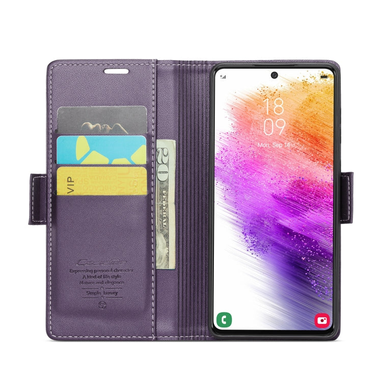 For Samsung Galaxy A73 5G CaseMe 023 Butterfly Buckle Litchi Texture RFID Anti-theft Leather Phone Case(Pearly Purple) - Galaxy Phone Cases by CaseMe | Online Shopping South Africa | PMC Jewellery | Buy Now Pay Later Mobicred