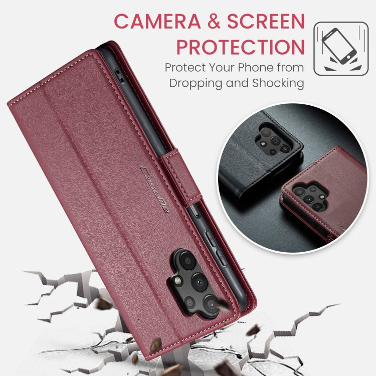 For Samsung Galaxy A13 4G/5G/A04s/A04/M13 5G CaseMe 023 Butterfly Buckle Litchi Texture RFID Anti-theft Leather Phone Case(Wine Red) - Galaxy Phone Cases by CaseMe | Online Shopping South Africa | PMC Jewellery | Buy Now Pay Later Mobicred