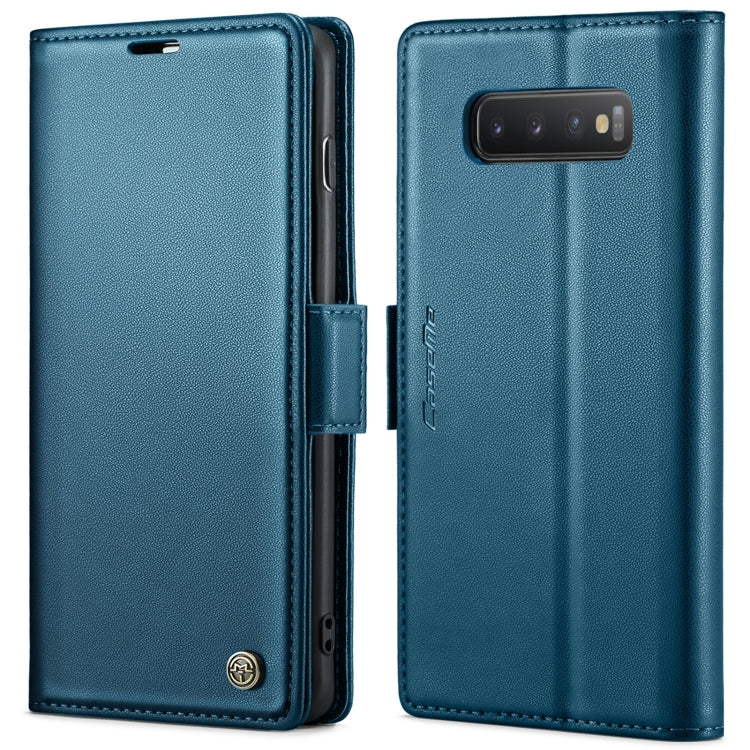 For Samsung Galaxy S10 CaseMe 023 Butterfly Buckle Litchi Texture RFID Anti-theft Leather Phone Case(Blue) - Galaxy Phone Cases by CaseMe | Online Shopping South Africa | PMC Jewellery | Buy Now Pay Later Mobicred