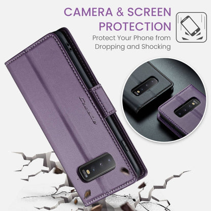 For Samsung Galaxy S10 CaseMe 023 Butterfly Buckle Litchi Texture RFID Anti-theft Leather Phone Case(Pearly Purple) - Galaxy Phone Cases by CaseMe | Online Shopping South Africa | PMC Jewellery | Buy Now Pay Later Mobicred