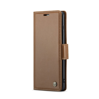 For Samsung Galaxy S10+ CaseMe 023 Butterfly Buckle Litchi Texture RFID Anti-theft Leather Phone Case(Brown) - Galaxy Phone Cases by CaseMe | Online Shopping South Africa | PMC Jewellery | Buy Now Pay Later Mobicred