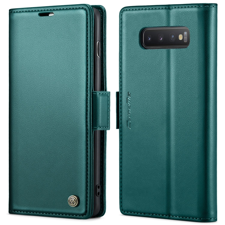 For Samsung Galaxy S10+ CaseMe 023 Butterfly Buckle Litchi Texture RFID Anti-theft Leather Phone Case(Pearly Blue) - Galaxy Phone Cases by CaseMe | Online Shopping South Africa | PMC Jewellery | Buy Now Pay Later Mobicred