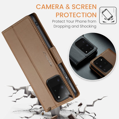 For Samsung Galaxy S20 Ultra CaseMe 023 Butterfly Buckle Litchi Texture RFID Anti-theft Leather Phone Case(Brown) - Galaxy Phone Cases by CaseMe | Online Shopping South Africa | PMC Jewellery | Buy Now Pay Later Mobicred