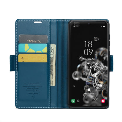 For Samsung Galaxy S20 Ultra CaseMe 023 Butterfly Buckle Litchi Texture RFID Anti-theft Leather Phone Case(Blue) - Galaxy Phone Cases by CaseMe | Online Shopping South Africa | PMC Jewellery | Buy Now Pay Later Mobicred