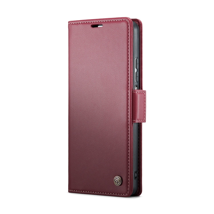 For Xiaomi Poco F5 5G/Redmi Note 12 Turbo 5G CaseMe 023 Butterfly Buckle Litchi Texture RFID Anti-theft Leather Phone Case(Wine Red) - Xiaomi Cases by CaseMe | Online Shopping South Africa | PMC Jewellery | Buy Now Pay Later Mobicred