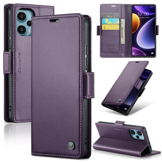 For Xiaomi Poco F5 5G/Redmi Note 12 Turbo 5G CaseMe 023 Butterfly Buckle Litchi Texture RFID Anti-theft Leather Phone Case(Pearly Purple) - Xiaomi Cases by CaseMe | Online Shopping South Africa | PMC Jewellery | Buy Now Pay Later Mobicred