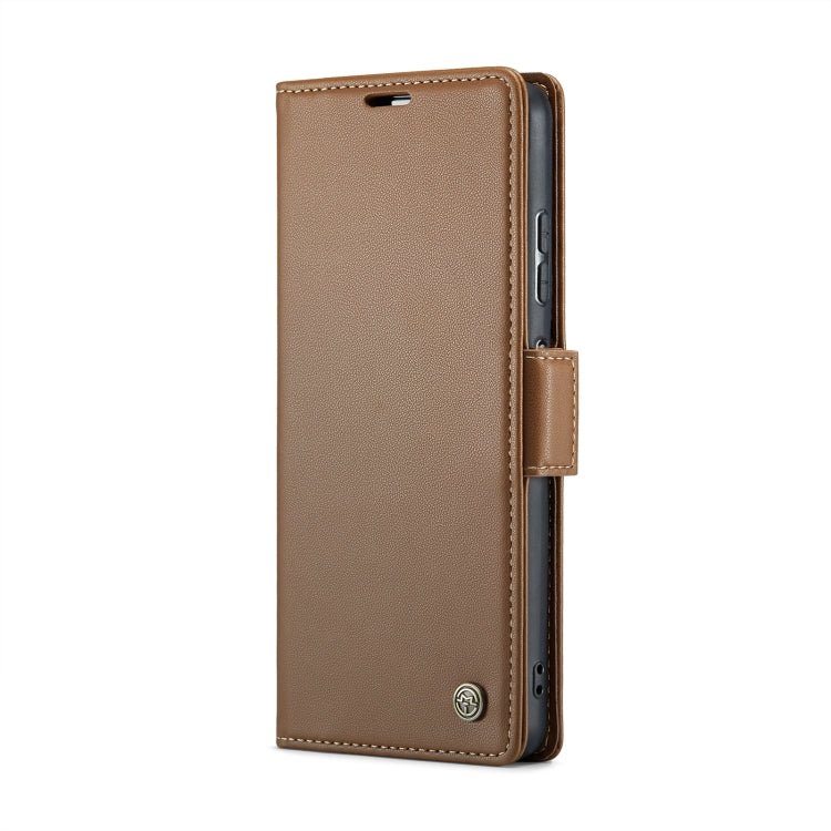 For Xiaomi Redmi Note 12 4G Global CaseMe 023 Butterfly Buckle Litchi Texture RFID Anti-theft Leather Phone Case(Brown) - Xiaomi Cases by CaseMe | Online Shopping South Africa | PMC Jewellery | Buy Now Pay Later Mobicred