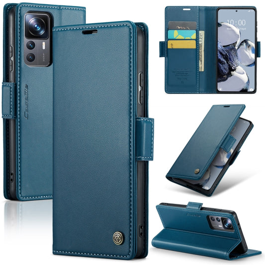 For Xiaomi 12T /12T Pro/Redmi K50 Ultra CaseMe 023 Butterfly Buckle Litchi Texture RFID Anti-theft Leather Phone Case(Blue) - Xiaomi Cases by CaseMe | Online Shopping South Africa | PMC Jewellery | Buy Now Pay Later Mobicred