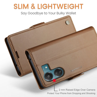 For Xiaomi Poco C65 4G CaseMe 023 Butterfly Buckle Litchi Texture RFID Anti-theft Leather Phone Case(Brown) - Xiaomi Cases by CaseMe | Online Shopping South Africa | PMC Jewellery | Buy Now Pay Later Mobicred