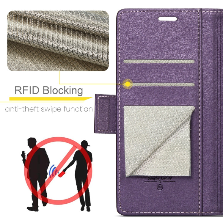 For Xiaomi Redmi Note 13 5G CaseMe 023 Butterfly Buckle Litchi Texture RFID Anti-theft Leather Phone Case(Pearly Purple) - Xiaomi Cases by CaseMe | Online Shopping South Africa | PMC Jewellery | Buy Now Pay Later Mobicred