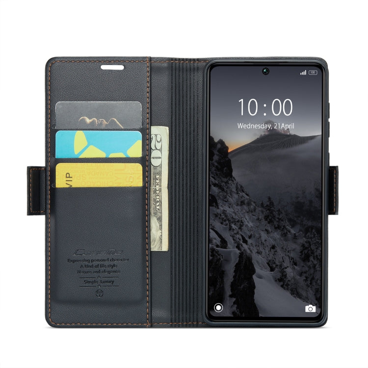 For Xiaomi Redmi Note 13 Pro 5G CaseMe 023 Butterfly Buckle Litchi Texture RFID Anti-theft Leather Phone Case(Black) - Xiaomi Cases by CaseMe | Online Shopping South Africa | PMC Jewellery | Buy Now Pay Later Mobicred