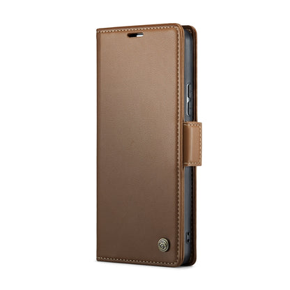 For Xiaomi Redmi Note 13 Pro 5G CaseMe 023 Butterfly Buckle Litchi Texture RFID Anti-theft Leather Phone Case(Brown) - Xiaomi Cases by CaseMe | Online Shopping South Africa | PMC Jewellery | Buy Now Pay Later Mobicred