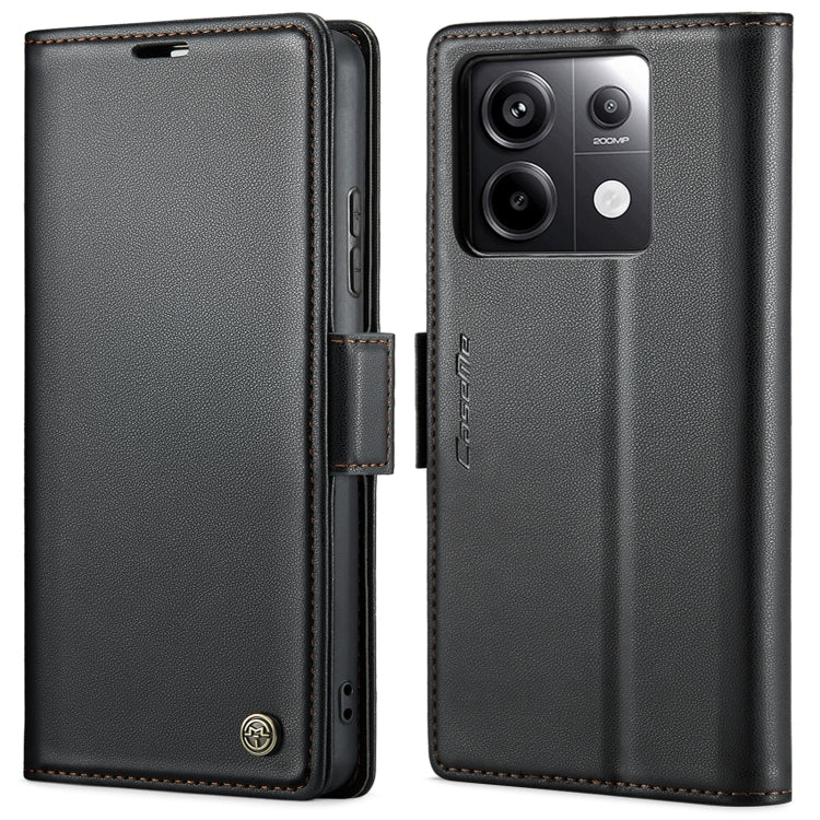 For Xiaomi Redmi Note 13 Pro 4G CaseMe 023 Butterfly Buckle Litchi Texture RFID Anti-theft Leather Phone Case(Black) - Xiaomi Cases by CaseMe | Online Shopping South Africa | PMC Jewellery | Buy Now Pay Later Mobicred