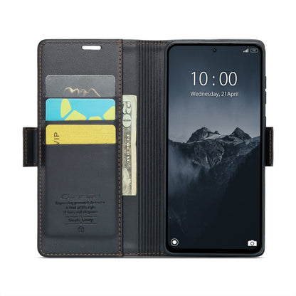 For Xiaomi Redmi Note 13 Pro 4G CaseMe 023 Butterfly Buckle Litchi Texture RFID Anti-theft Leather Phone Case(Black) - Xiaomi Cases by CaseMe | Online Shopping South Africa | PMC Jewellery | Buy Now Pay Later Mobicred