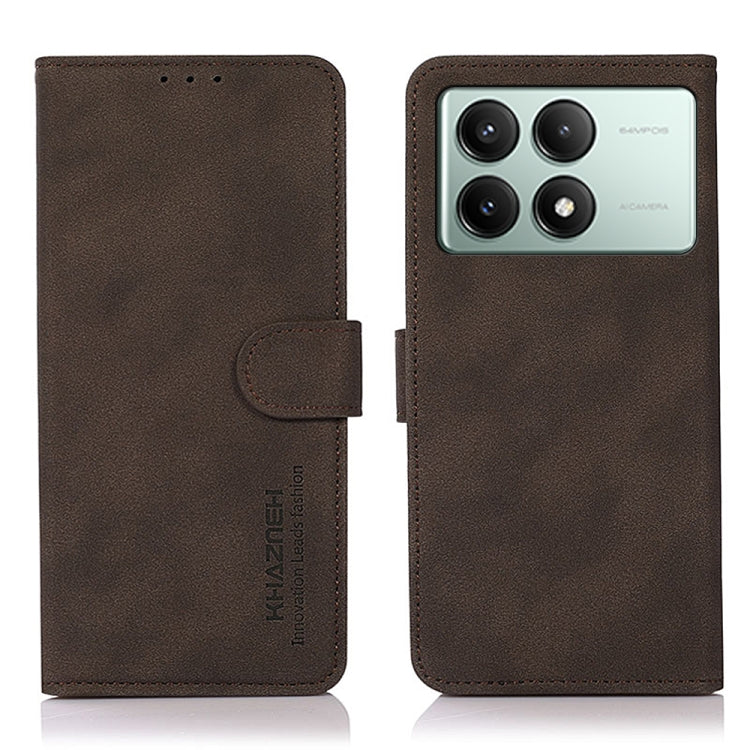 For Xiaomi Redmi K70E / POCO X6 Pro KHAZNEH Matte Texture Leather Phone Case(Brown) - K70E Cases by PMC Jewellery | Online Shopping South Africa | PMC Jewellery | Buy Now Pay Later Mobicred