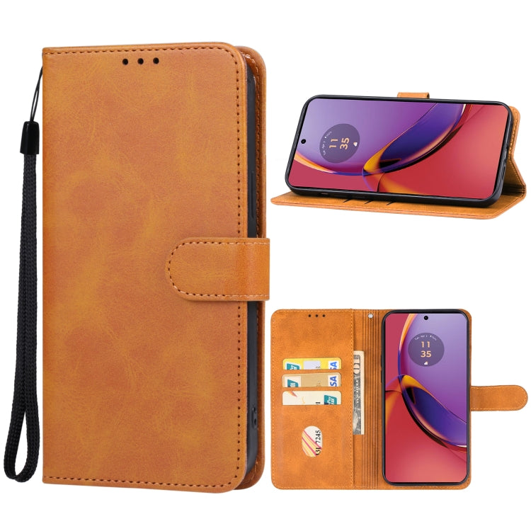 For Motorola Moto G84 Leather Phone Case(Brown) - Motorola Cases by PMC Jewellery | Online Shopping South Africa | PMC Jewellery | Buy Now Pay Later Mobicred