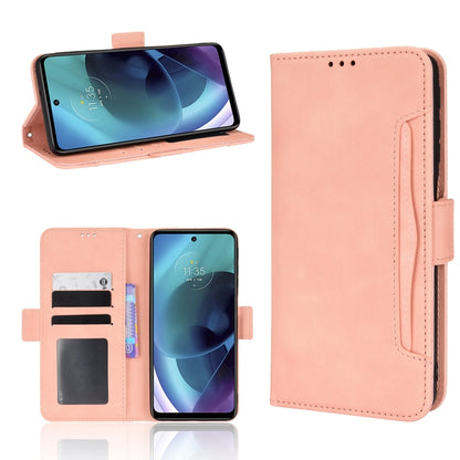 For Motorola Moto G52J 5G Skin Feel Calf Texture Card Slots Leather Phone Case(Pink) - Motorola Cases by PMC Jewellery | Online Shopping South Africa | PMC Jewellery | Buy Now Pay Later Mobicred