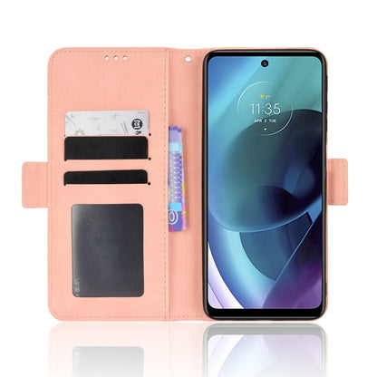 For Motorola Moto G52J 5G Skin Feel Calf Texture Card Slots Leather Phone Case(Pink) - Motorola Cases by PMC Jewellery | Online Shopping South Africa | PMC Jewellery | Buy Now Pay Later Mobicred