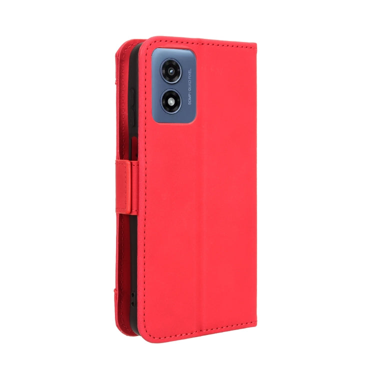 For Motorola Moto G Play 4G 2024 Skin Feel Calf Texture Card Slots Leather Phone Case(Red) - Motorola Cases by PMC Jewellery | Online Shopping South Africa | PMC Jewellery | Buy Now Pay Later Mobicred