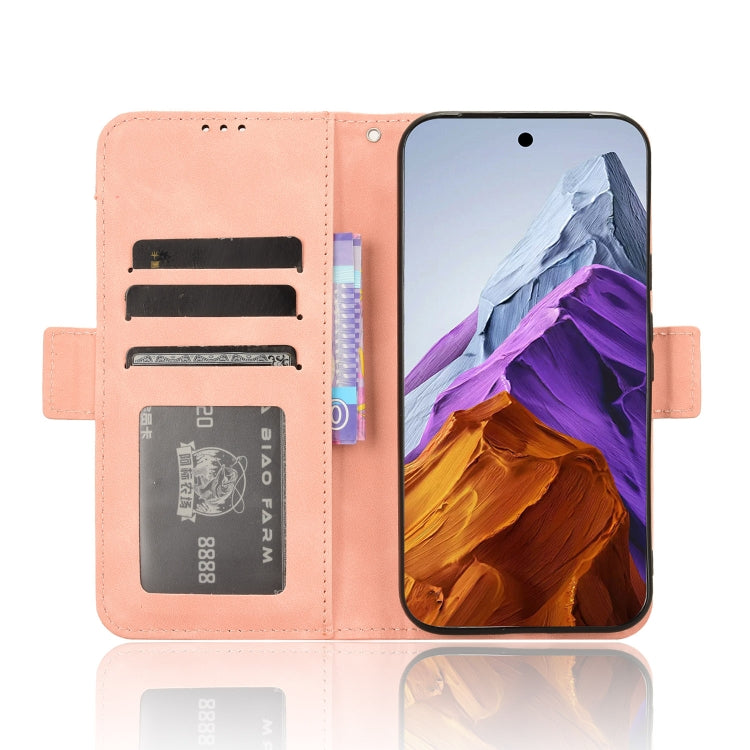 For Google Pixel 9 Skin Feel Calf Texture Card Slots Leather Phone Case(Pink) - Google Cases by PMC Jewellery | Online Shopping South Africa | PMC Jewellery | Buy Now Pay Later Mobicred