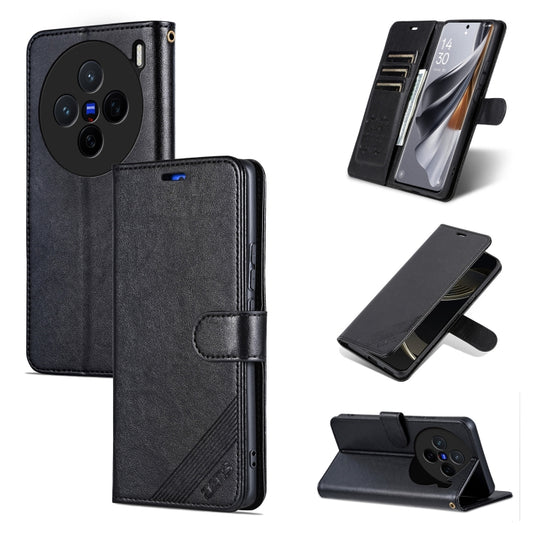 For vivo X200 AZNS Sheepskin Texture Flip Leather Phone Case(Black) - X200 Cases by AZNS | Online Shopping South Africa | PMC Jewellery | Buy Now Pay Later Mobicred