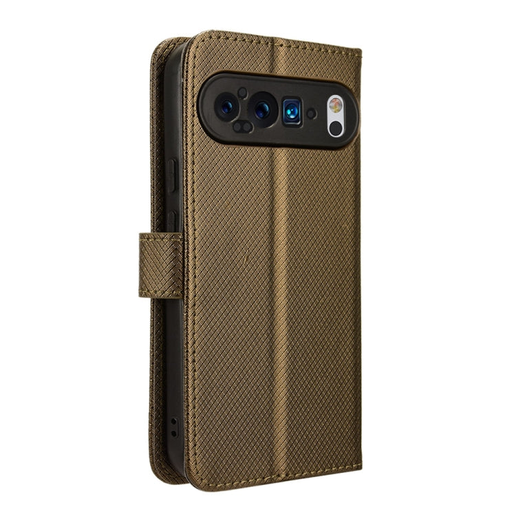 For Google Pixel 9 Pro Diamond Texture Leather Phone Case(Brown) - Google Cases by PMC Jewellery | Online Shopping South Africa | PMC Jewellery | Buy Now Pay Later Mobicred