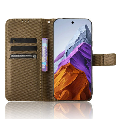 For Google Pixel 9 Pro Diamond Texture Leather Phone Case(Brown) - Google Cases by PMC Jewellery | Online Shopping South Africa | PMC Jewellery | Buy Now Pay Later Mobicred