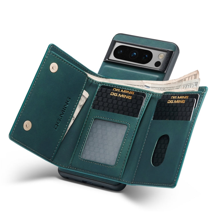 For Google Pixel 8 Pro DG.MING M1 Series 3-Fold Multi Card Wallet + Magnetic Phone Case(Green) - Google Cases by DG.MING | Online Shopping South Africa | PMC TechLife | Buy Now Pay Later Mobicred