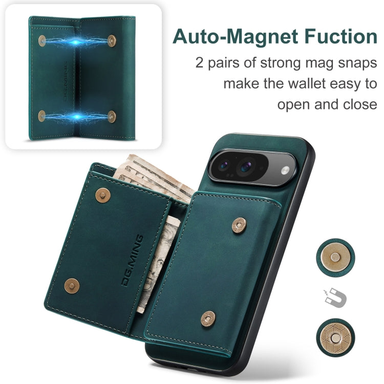 For Google Pixel 9 / 9 Pro DG.MING M1 Series 3-Fold Multi Card Wallet + Magnetic Phone Case(Green) - Google Cases by DG.MING | Online Shopping South Africa | PMC Jewellery | Buy Now Pay Later Mobicred