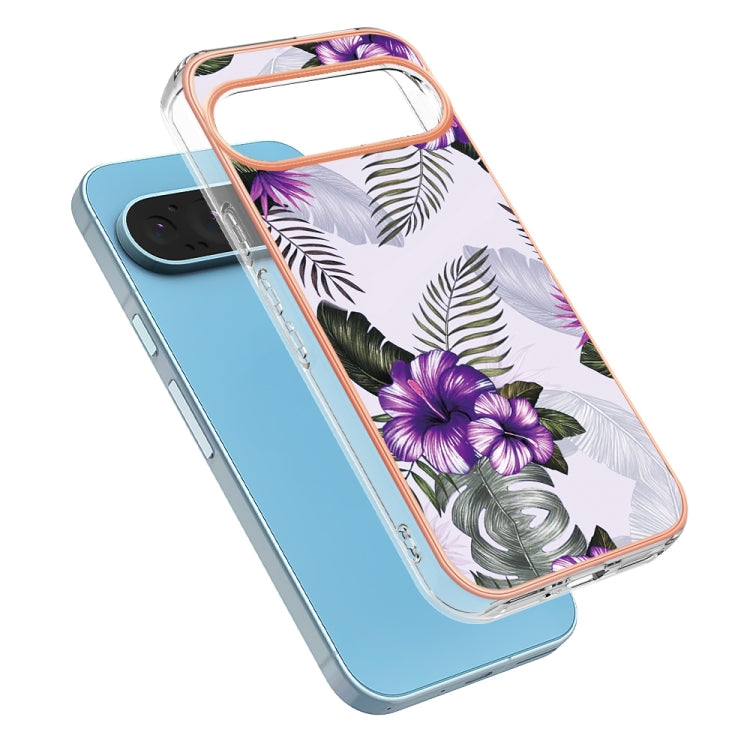 For Google Pixel 9 Pro XL Electroplating IMD TPU Phone Case(Purple Flower) - Google Cases by PMC Jewellery | Online Shopping South Africa | PMC Jewellery | Buy Now Pay Later Mobicred