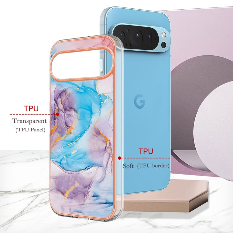 For Google Pixel 9 Pro XL Electroplating IMD TPU Phone Case(Blue Marble) - Google Cases by PMC Jewellery | Online Shopping South Africa | PMC Jewellery | Buy Now Pay Later Mobicred