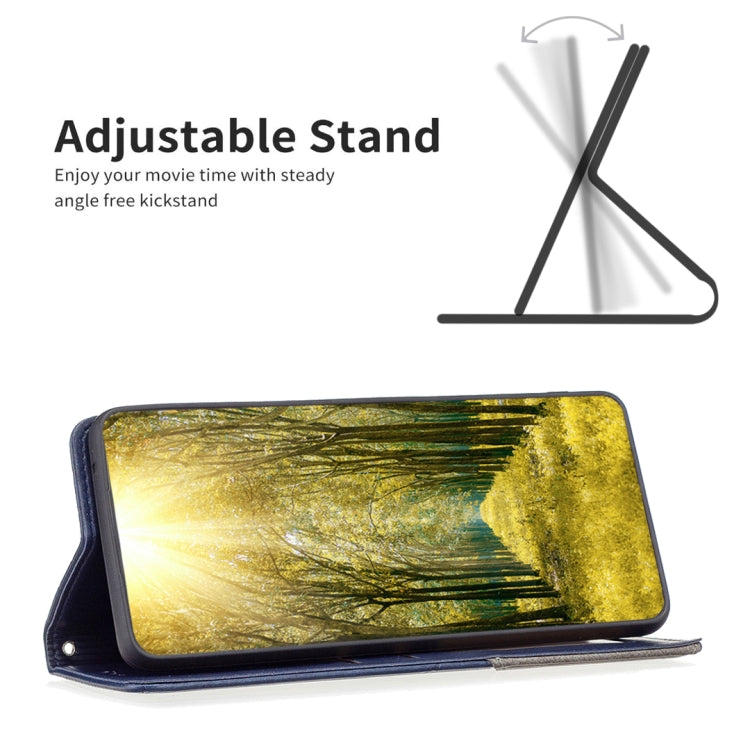 For Xiaomi Redmi 12 4G Rhombus Texture Magnetic Leather Phone Case(Blue) - Xiaomi Cases by PMC TechLife | Online Shopping South Africa | PMC TechLife | Buy Now Pay Later Mobicred