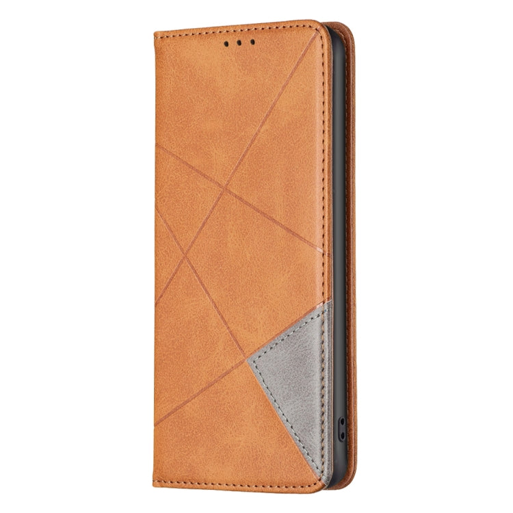 For Xiaomi Redmi Note 13 Rhombus Texture Magnetic Leather Phone Case(Yellow) - Xiaomi Cases by PMC TechLife | Online Shopping South Africa | PMC TechLife | Buy Now Pay Later Mobicred