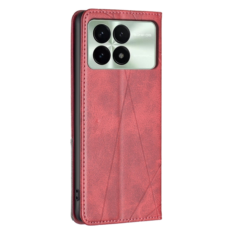 For Xiaomi Redmi K70 / K70 Pro Rhombus Texture Magnetic Leather Phone Case(Red) - K70 Pro Cases by PMC Jewellery | Online Shopping South Africa | PMC Jewellery | Buy Now Pay Later Mobicred