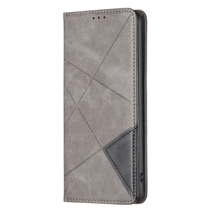 For Xiaomi Redmi K70 / K70 Pro Rhombus Texture Magnetic Leather Phone Case(Grey) - K70 Pro Cases by PMC Jewellery | Online Shopping South Africa | PMC Jewellery | Buy Now Pay Later Mobicred