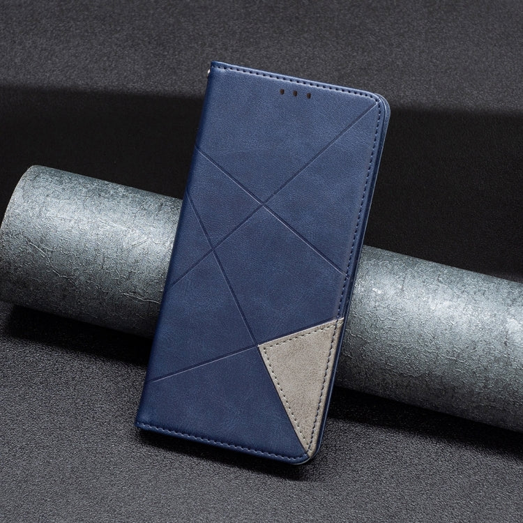 For Xiaomi Poco M6 Pro 4G Rhombus Texture Magnetic Leather Phone Case(Blue) - Xiaomi Cases by PMC TechLife | Online Shopping South Africa | PMC TechLife | Buy Now Pay Later Mobicred