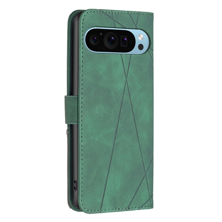 For Google Pixel 9 Magnetic Buckle Rhombus Texture Leather Phone Case(Green) - Google Cases by PMC Jewellery | Online Shopping South Africa | PMC Jewellery | Buy Now Pay Later Mobicred