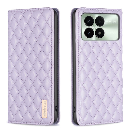 For Xiaomi Redmi K70E Diamond Lattice Magnetic Leather Flip Phone Case(Purple) - K70E Cases by PMC Jewellery | Online Shopping South Africa | PMC Jewellery