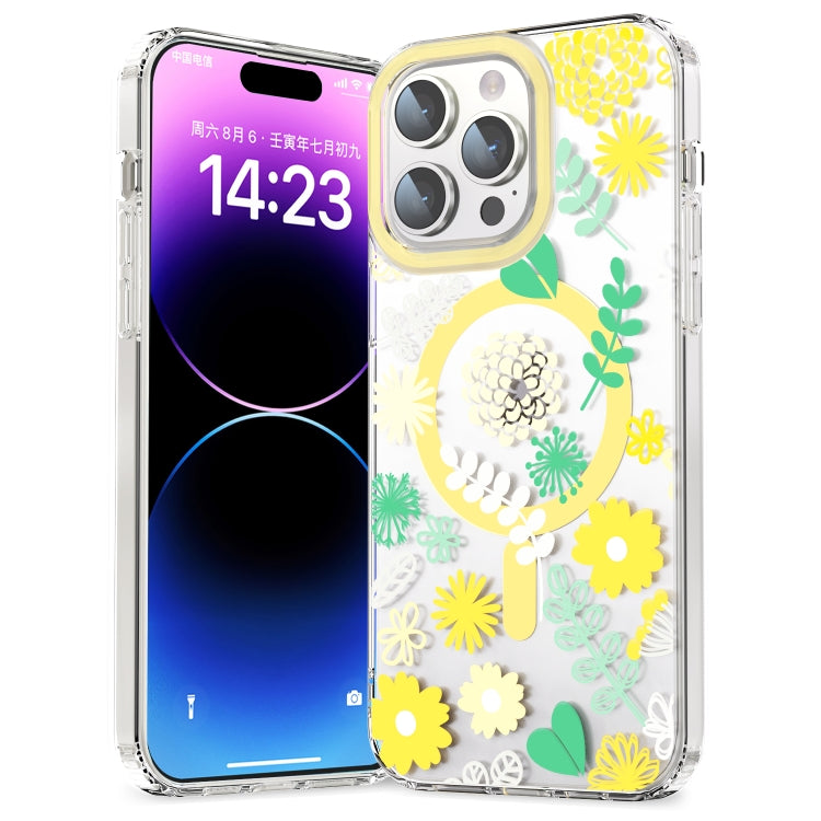 For iPhone 13 MagSafe Magnetic TPU Phone Case(Yellow Chrysanthemum) - iPhone 13 Cases by PMC Jewellery | Online Shopping South Africa | PMC Jewellery