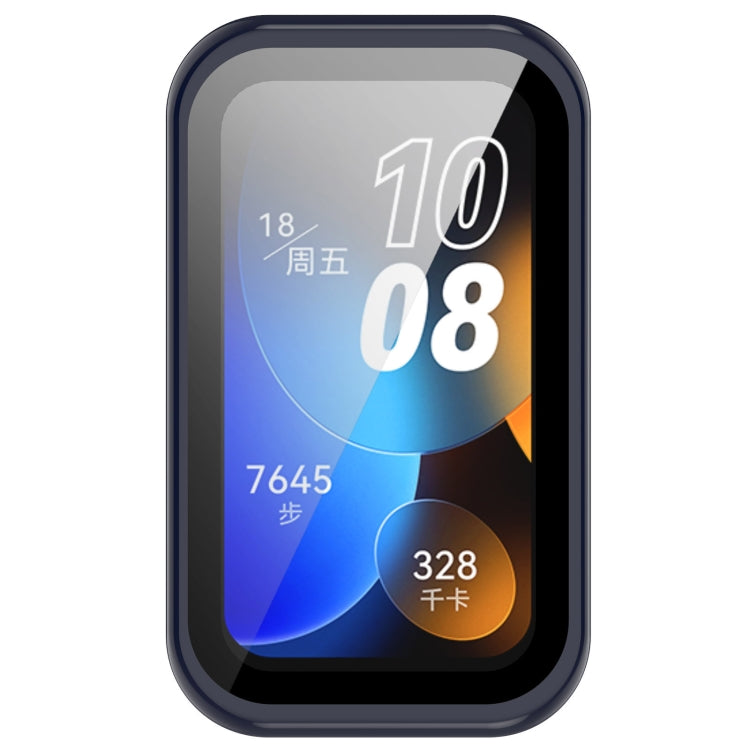 For Huawei Band 10 / 9 / 8 PC + Tempered Film Integrated Protective Watch Case(Ink Blue) - Watch Cases by PMC TechLife | Online Shopping South Africa | PMC TechLife | Buy Now Pay Later Mobicred