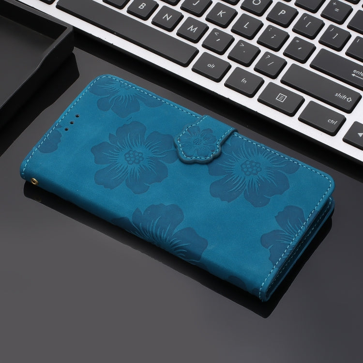 For OPPO A18 Flower Embossing Pattern Leather Phone Case(Blue) - A18 Cases by PMC Jewellery | Online Shopping South Africa | PMC Jewellery | Buy Now Pay Later Mobicred