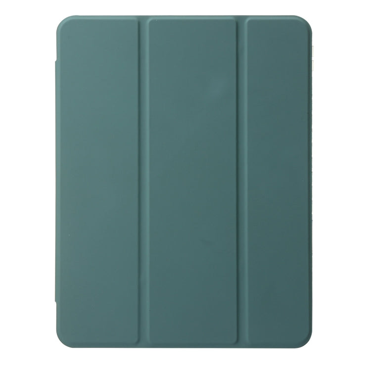 For iPad Pro 11 2024 Clear Acrylic 3-Fold Leather Tablet Case(Dark Green) - iPad Pro 11 2024 Cases by PMC Jewellery | Online Shopping South Africa | PMC Jewellery | Buy Now Pay Later Mobicred