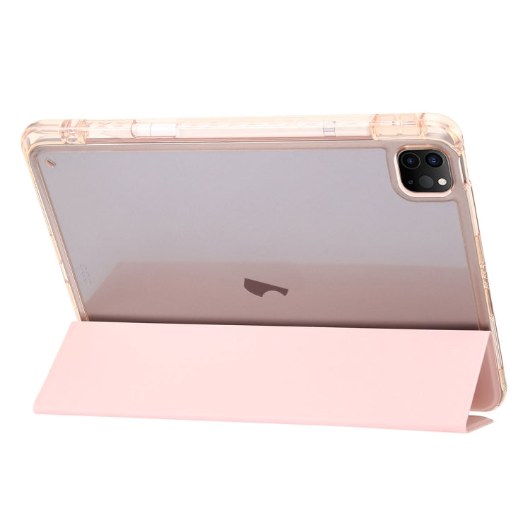 For iPad Air 13 2025 / 2024 Clear Acrylic 3-Fold Leather Tablet Case(Ice Blue) - iPad Air 13 2025 / 2024 Cases by PMC TechLife | Online Shopping South Africa | PMC TechLife | Buy Now Pay Later Mobicred