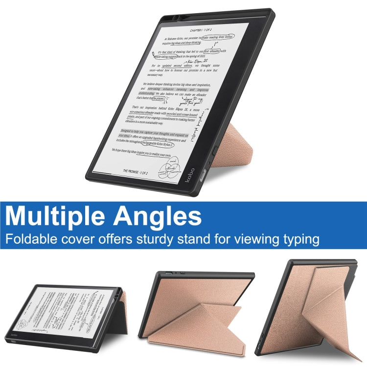 For Kobo Elipsa 2E Solid Color Deformation TPU Leather Smart Tablet Case(Rose Gold) - Others by PMC TechLife | Online Shopping South Africa | PMC TechLife | Buy Now Pay Later Mobicred