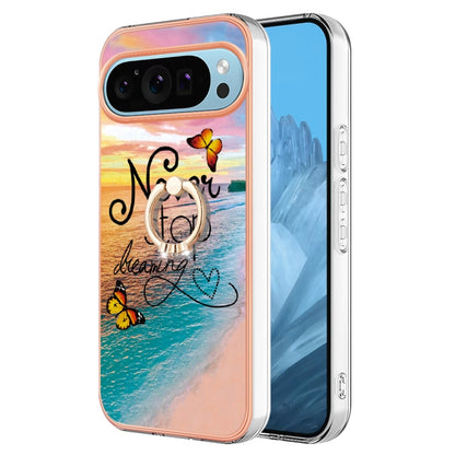 For Google Pixel 9 / 9 Pro Electroplating IMD TPU Phone Case with Ring(Dream Butterfly) - Google Cases by PMC Jewellery | Online Shopping South Africa | PMC Jewellery | Buy Now Pay Later Mobicred