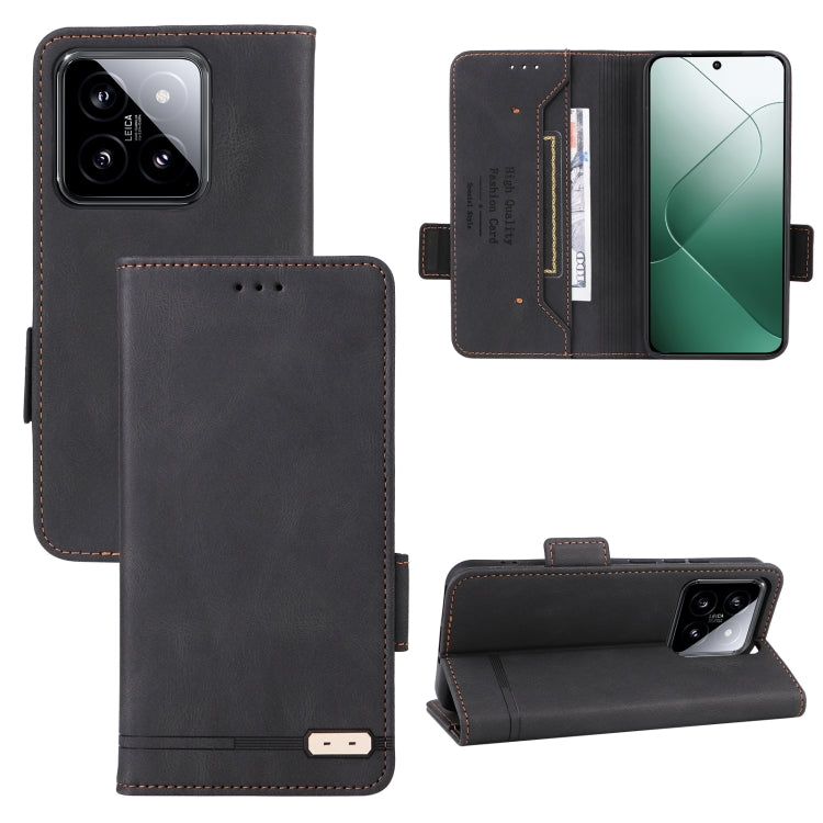 For Xiaomi 14 Magnetic Clasp Leather Phone Case(Black) - 14 Cases by PMC Jewellery | Online Shopping South Africa | PMC Jewellery | Buy Now Pay Later Mobicred