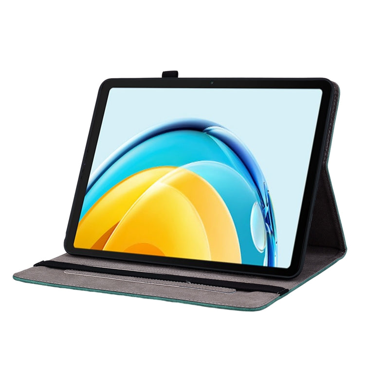 For Huawei MatePad SE 10.4 Butterfly Rose Embossed Leather Tablet Case(Green) - Huawei Cases by PMC TechLife | Online Shopping South Africa | PMC TechLife | Buy Now Pay Later Mobicred