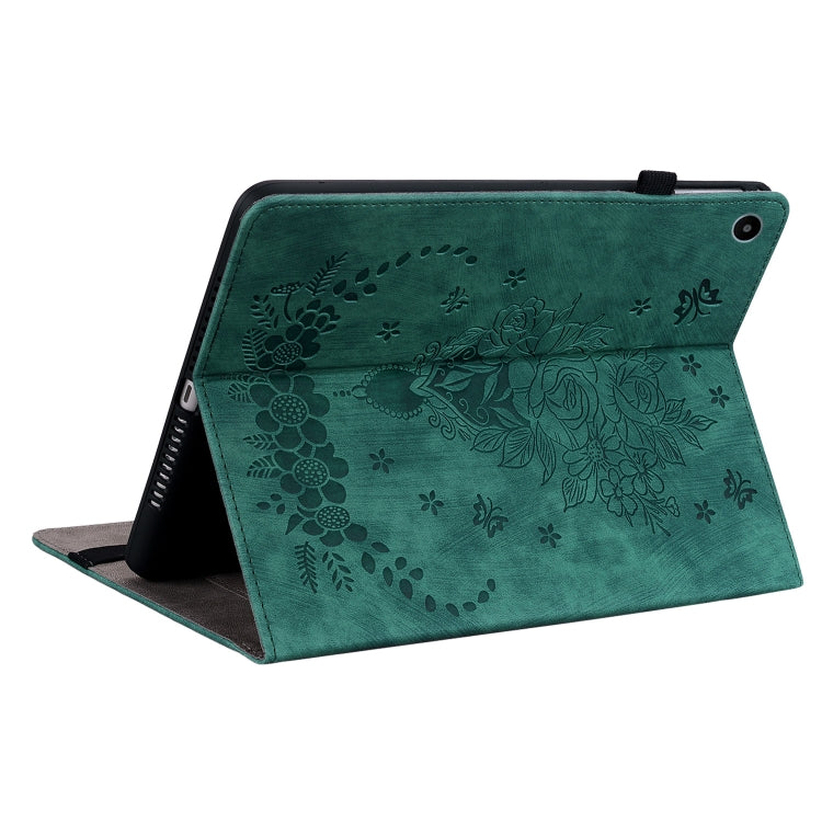 For Huawei MatePad SE 10.4 Butterfly Rose Embossed Leather Tablet Case(Green) - Huawei Cases by PMC TechLife | Online Shopping South Africa | PMC TechLife | Buy Now Pay Later Mobicred