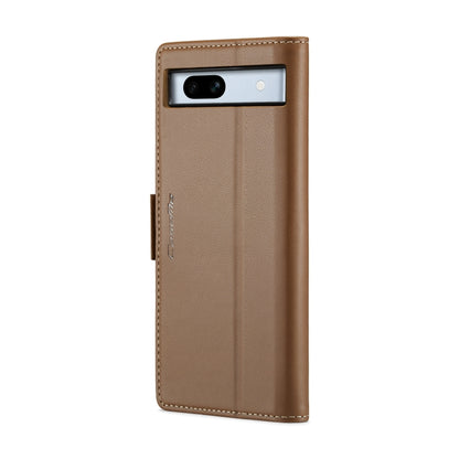 For Google Pixel 7a CaseMe 023 Butterfly Buckle Litchi Texture RFID Anti-theft Leather Phone Case(Brown) - Google Cases by CaseMe | Online Shopping South Africa | PMC Jewellery | Buy Now Pay Later Mobicred